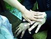 Happy couple holding hands