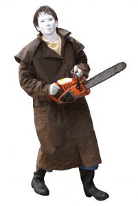 Scary man with chainsaw Scary man with chainsaw