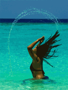 Hot woman in the water