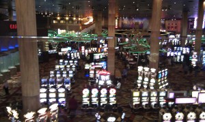 Overlooking the New York New York Hotel casino floor.