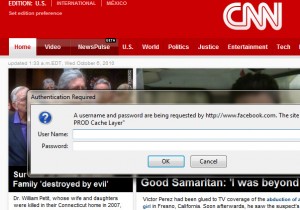 Facebook error shows up on CNN.com pages
