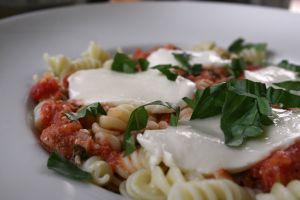 Pasta dinner for two. Pasta dinner for two.